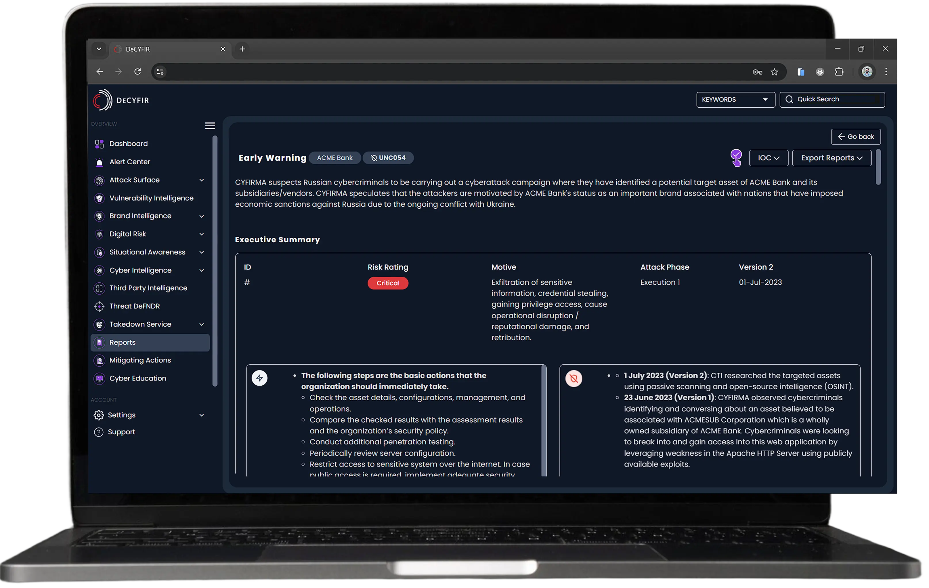 Analisis Niat Aktor Ancaman Cyfirma