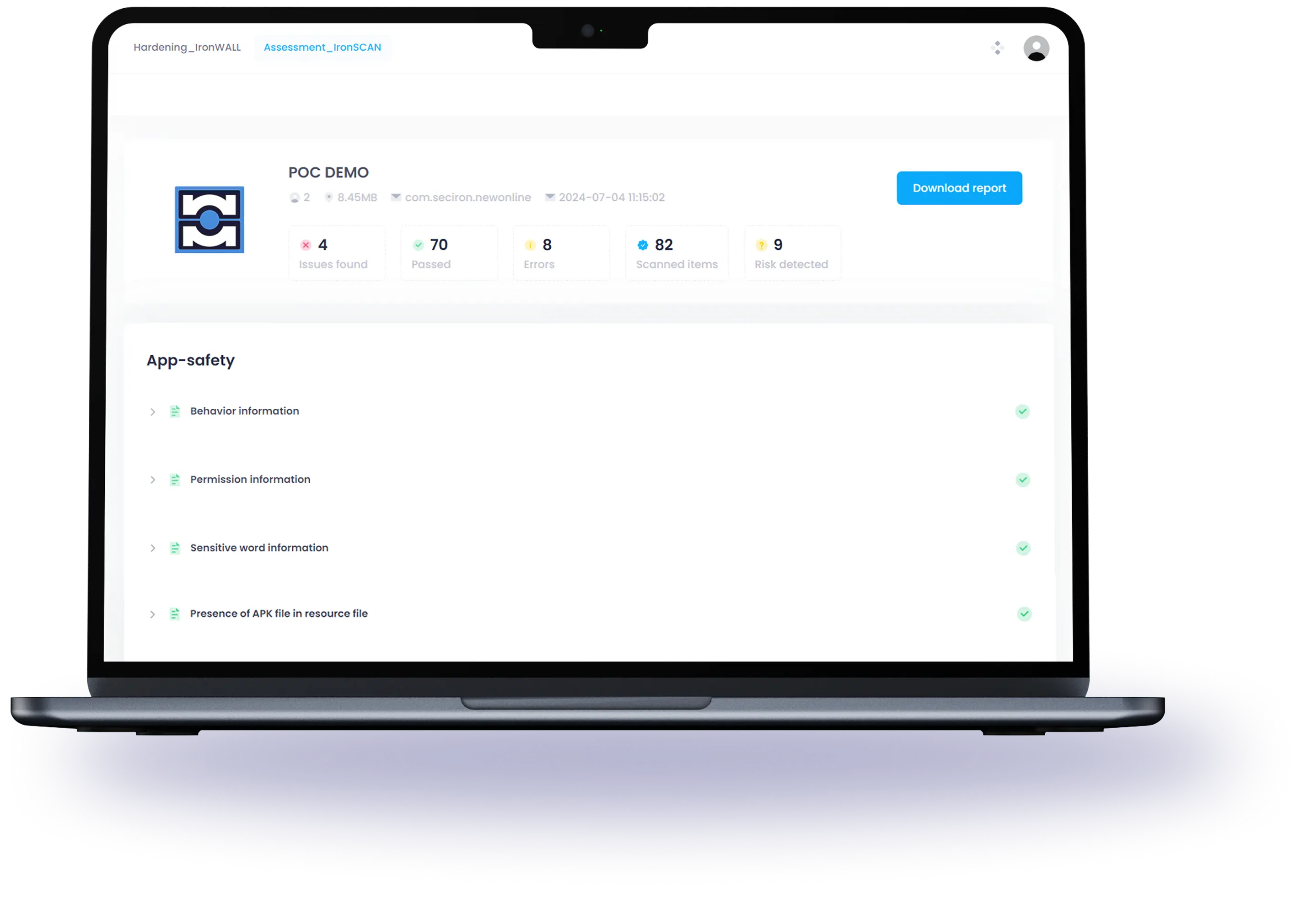 Iron Scan Dashboard